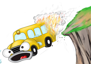 bus accident cartoon